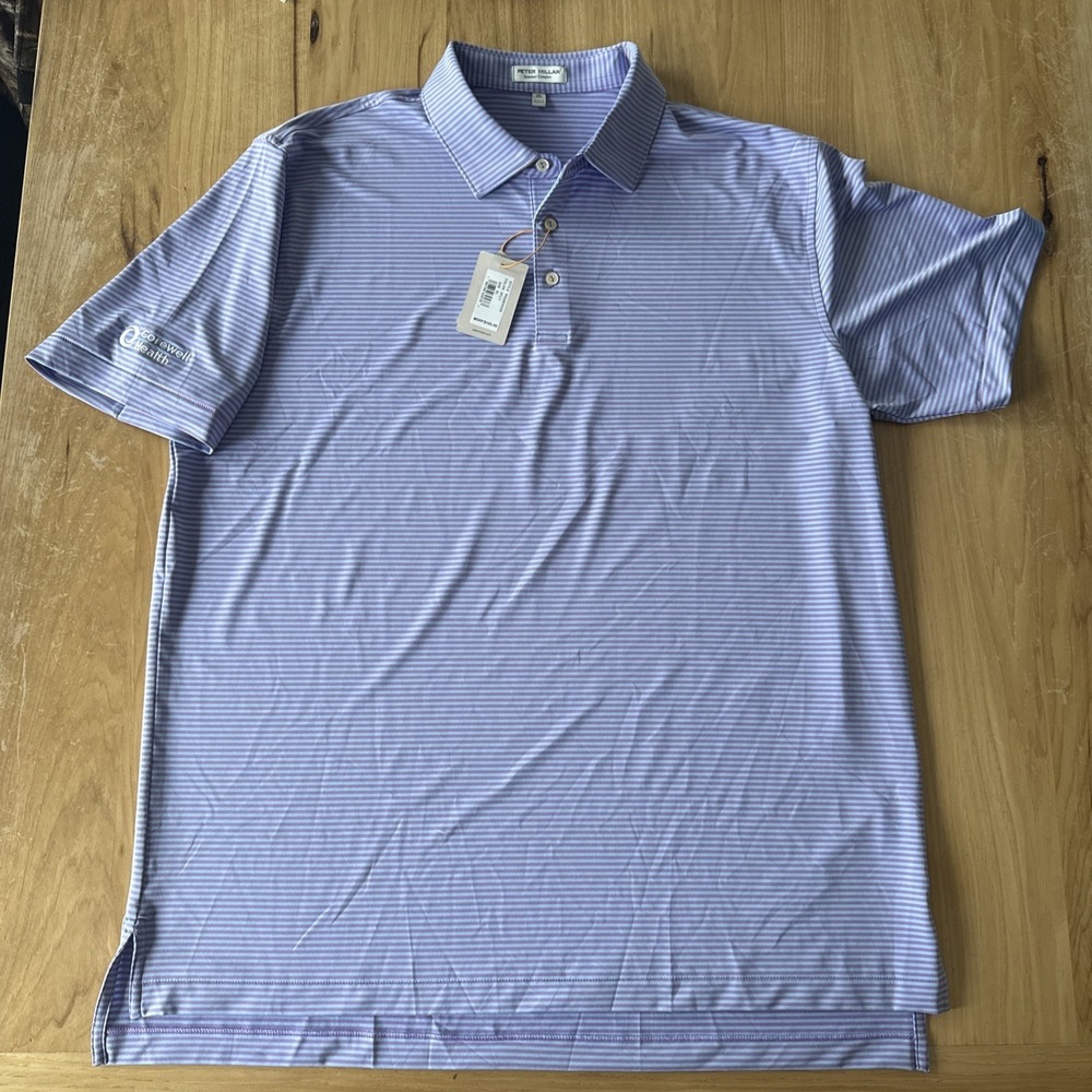 PETER MILLAR SUMMER COMFORT Polo COREWELL HEALTH Logo Sz XL Striped Polo Shirt